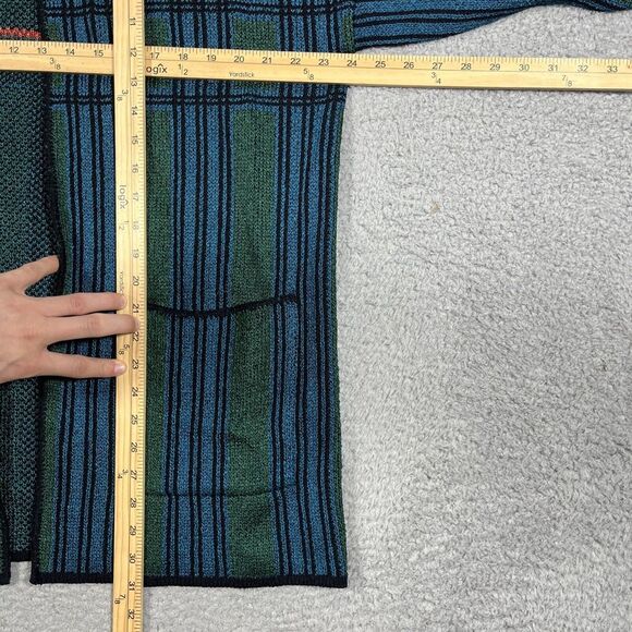 French Rags Multi-Colored Knit Sweater Cardigan Sz 3 Vibrant Heavy Stripe EUC - Picture 5 of 6